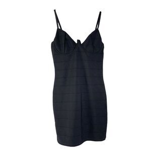 Black Bandage Dress Bodycon Mini Length Structured Underwire Blashe Womens Small
